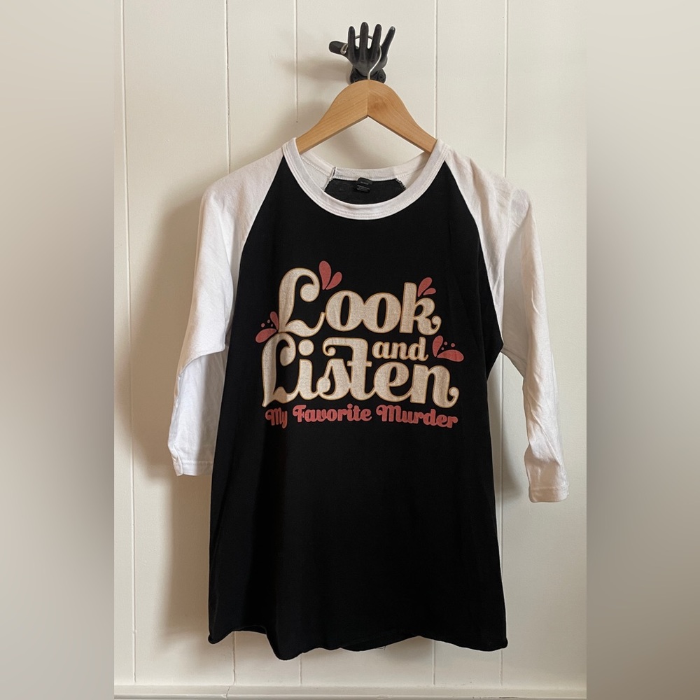 My Favorite Murder Original Raglan Black & White Raglan Tee S/M